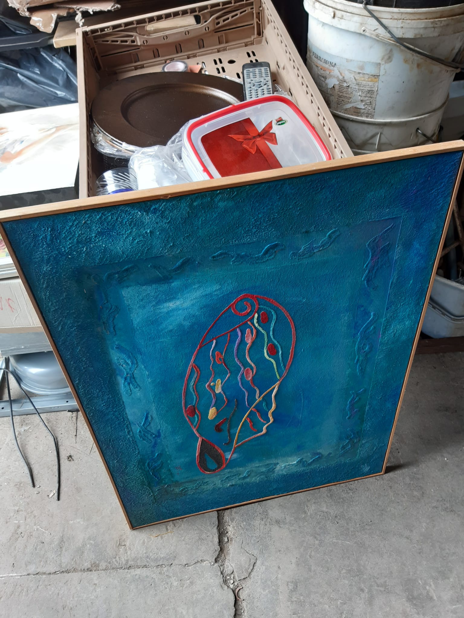 Contemporary blue artwork