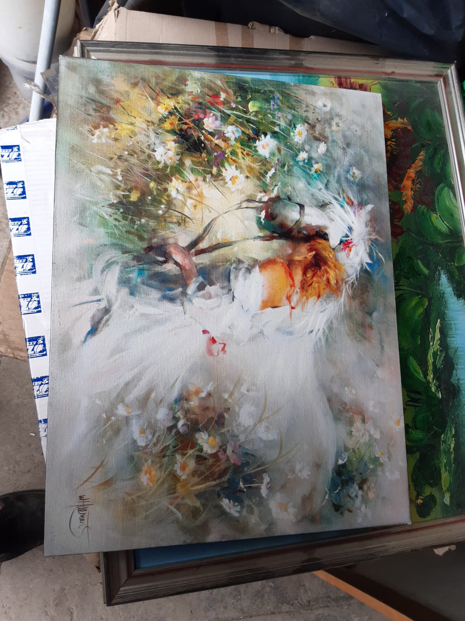 Abstract floral painting