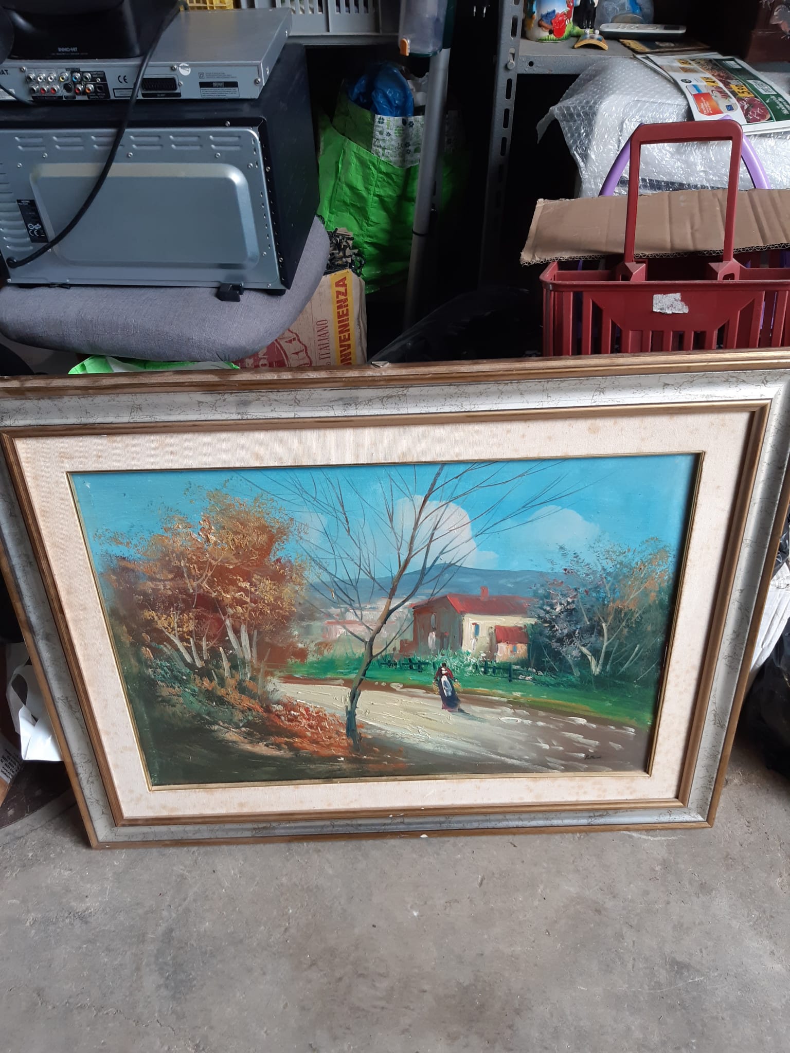 Landscape painting with house