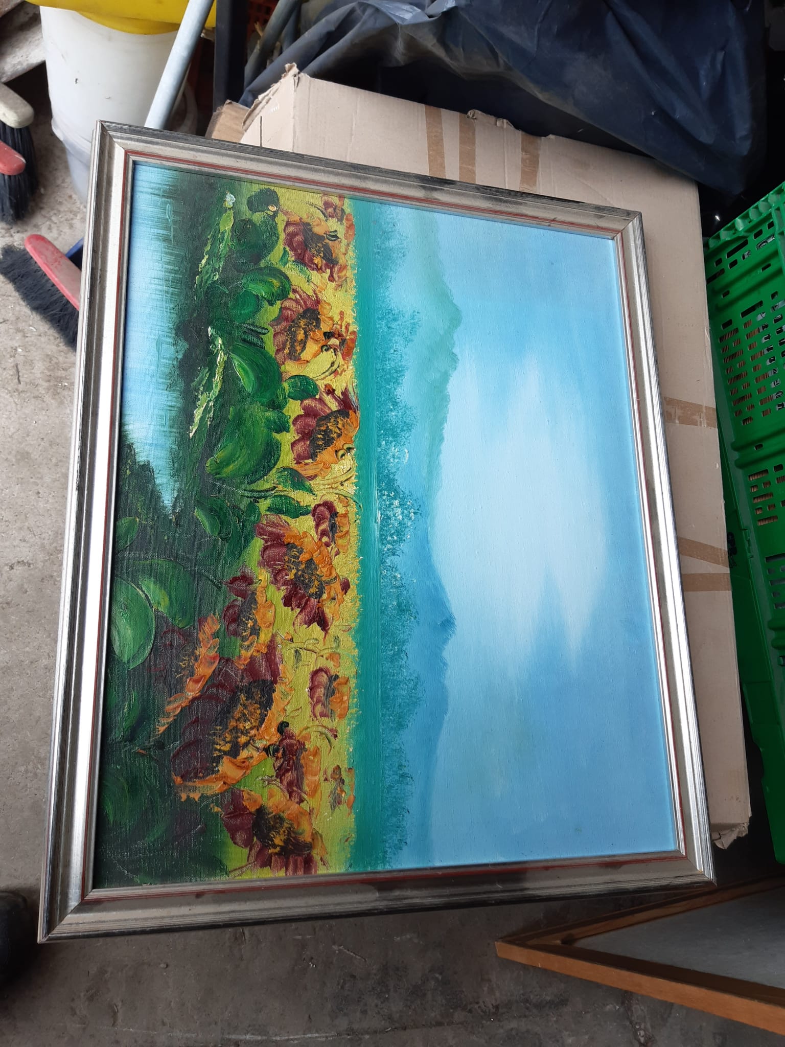Large sunflower painting